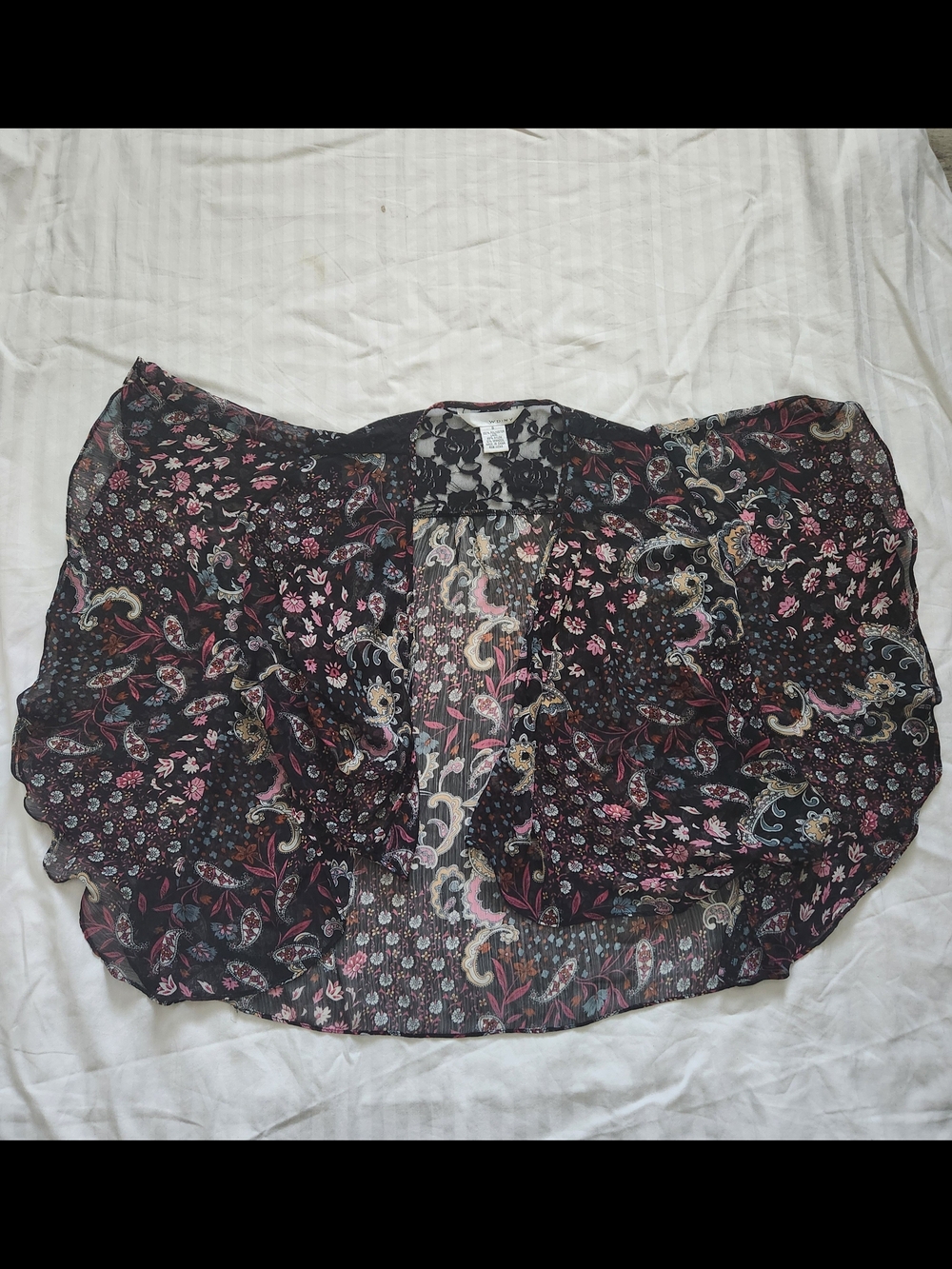 Sheer Black Floral Maxi Skirt